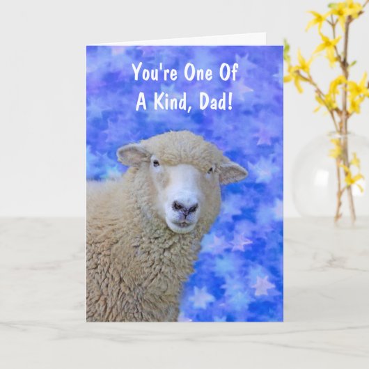 Carte Fête des pères Sheep (Fleur jaune)