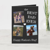 Carte Fête des pères simple 3 photo collage meilleur pèr (Devant)