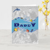 Carte Fête des pères sous la mer AJOUTER VOS PROPRES PHO (Fleur jaune)