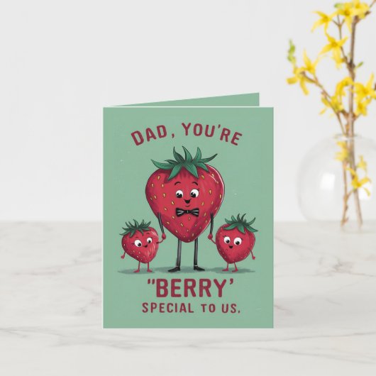 Carte Fête des pères spéciale Berry mignonne et amusante (Fleur jaune)