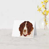 Carte Fête des pères Springer Spaniel (Fleur jaune)