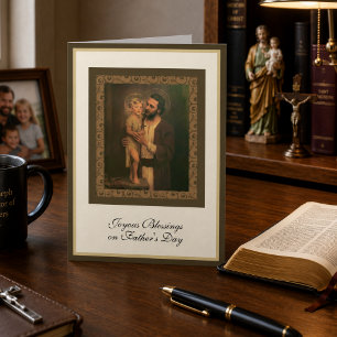 Carte Fête des Pères St. Joseph avec l'Enfant Jésus