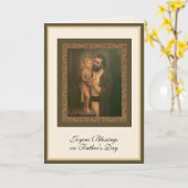 Carte Fête des pères St Joseph avec l'Enfant Jésus (Fleur jaune)