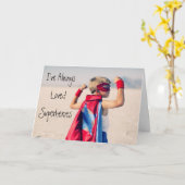 Carte fête des pères Superhero (Fleur jaune)