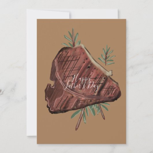 Carte Fête des pères T Bone Steak Rosemary Sprigs (Devant)