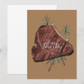 Carte Fête des pères T Bone Steak Rosemary Sprigs (Devant / Derrière)