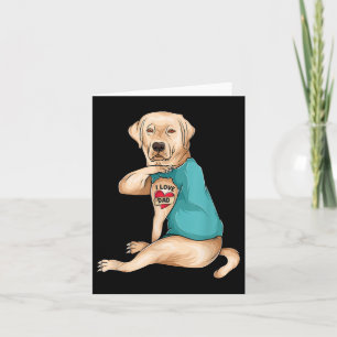 Carte Fête des pères tatouage J'aime papa drôle Labrador