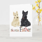 Carte Fête des Pères Terrier Écossais (Fleur jaune)