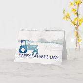 Carte fête des pères : tracteur agricole (Fleur jaune)