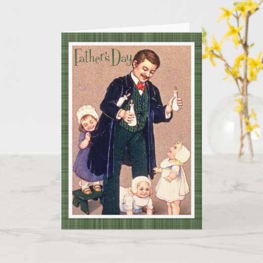 Carte Fête des pères vintage (Fleur jaune)