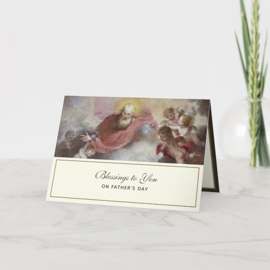 Carte Fête des pères vintage catholique (Devant)