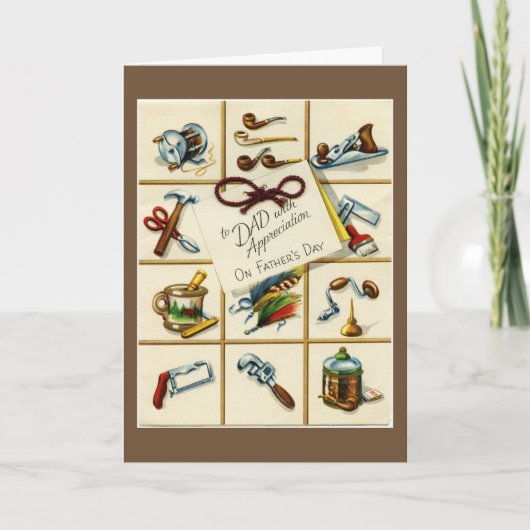 Carte Fête des pères vintage heureuse (Devant)