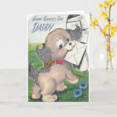 Carte Fête des pères vintage pour papa (Fleur jaune)