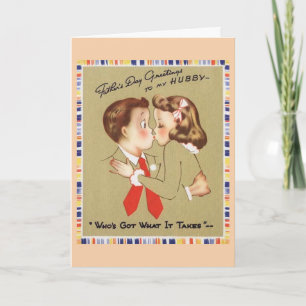 Carte Fête des pères vintage saluant à mon mari,
