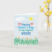 Carte fête des pères Vovô (Fleur jaune)