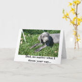 Carte fête des pères : Weimaraner (Fleur jaune)