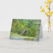 Carte Fête des pères Wild Flying Ducks (Fleur jaune)