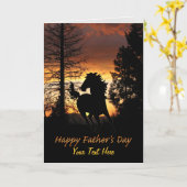 Carte Fête des pères Wild Horse Sunset Card (Fleur jaune)