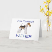 Carte Fête des pères Wire Fox Terrier (Fleur jaune)