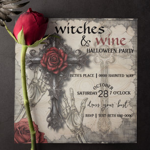 Carte Fête des sorcières et du vin d'Halloween