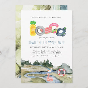 Carte Fête des tubes flottants   Flottes aquarelles