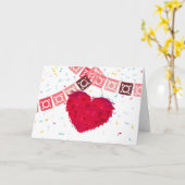 Carte Fête des Valentines du Coeur Mexicain Pinata & Tac (Fleur jaune)