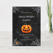 Carte Fête d'Halloween avec Jack O' Lantern effrayant (Devant)