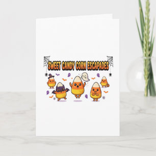 Carte Fête d'Halloween Candy Corn Mignonne