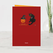 CARTE FÊTE D'HALLOWEEN CHAT NOIR (Dos)