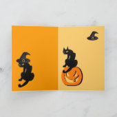 CARTE FÊTE D'HALLOWEEN CHAT NOIR (Intérieur)