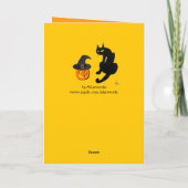 CARTE FÊTE D'HALLOWEEN CHAT NOIR (Dos)