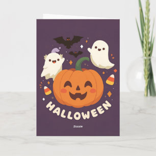 Carte Fête d'Halloween Mignonne et Effrayante