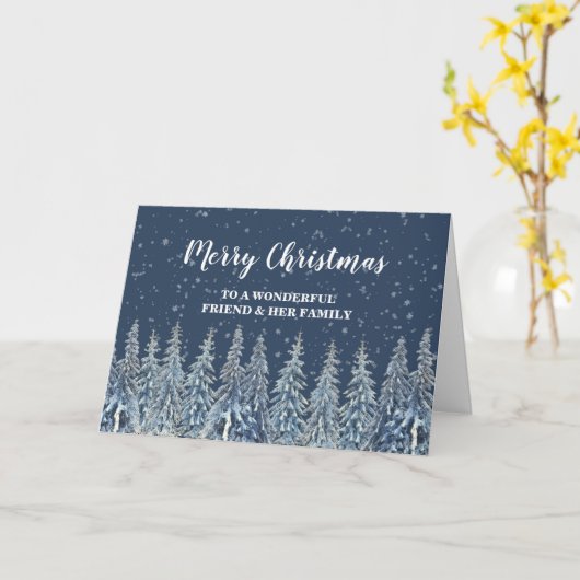 Carte Fête d'hiver Ami et famille Joyeux Noël (Fleur jaune)