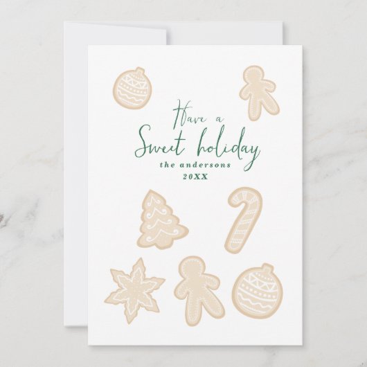 Carte Fête douce pain d'épices famille Noël (Devant)