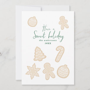 Carte Fête douce pain d'épices famille Noël
