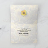 Carte Fête du 1er anniversaire de mariage de fille & gen (Intérieur)