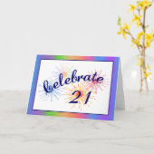 Carte Fête du 21e anniversaire (Fleur jaune)