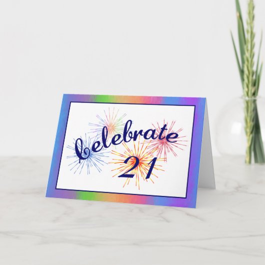 Carte Fête du 21e anniversaire (Devant)