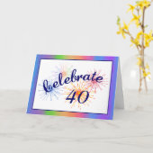 Carte Fête du 40e anniversaire (Fleur jaune)