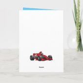 Carte Fête du garçon de voiture de course (Dos)