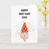 Carte Fête du hamster - Animaux Fêtes Nouvel An (Fleur jaune)