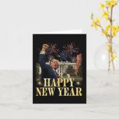 Carte Fête du Nouvel An 2025 Trump 2024 Reprenez l'Améri (Fleur jaune)