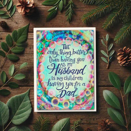 Carte Fête du Père du Mari Inspirivité bleue