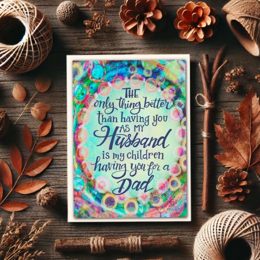 Carte Fête du Père du Mari Inspirivité bleue