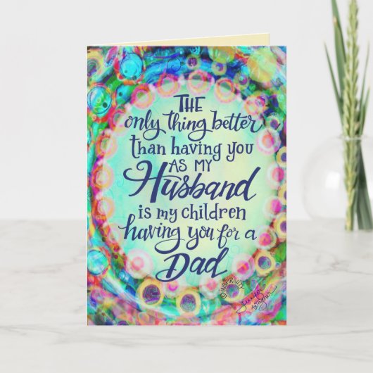 Carte Fête du Père du Mari Inspirivité bleue (Devant)