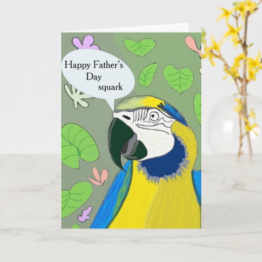 Carte Fête du Père Parrot modifiable (Fleur jaune)