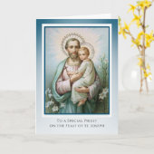 Carte Fête du prêtre catholique de Saint-Joseph (Fleur jaune)