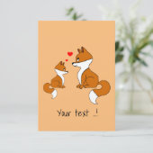 Carte Fête du renard mignon (Debout devant)