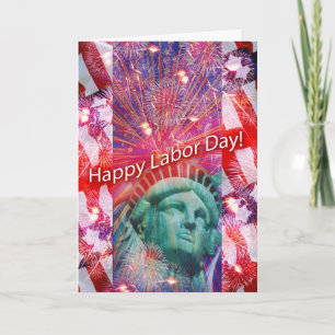 Carte Fête du Travail Statue de la Liberté avec Feux d'A