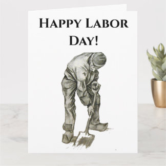 Carte Fête du travail Van Gogh Dessin de l'homme de trav